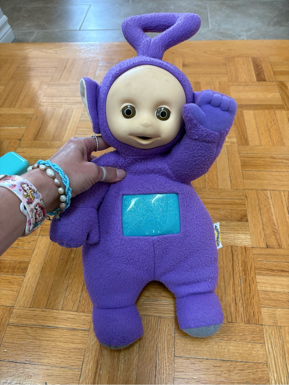 Tinky Winky Teletubbies 1998 Talking Stuffed Purple Plush 17" Playskool Works!